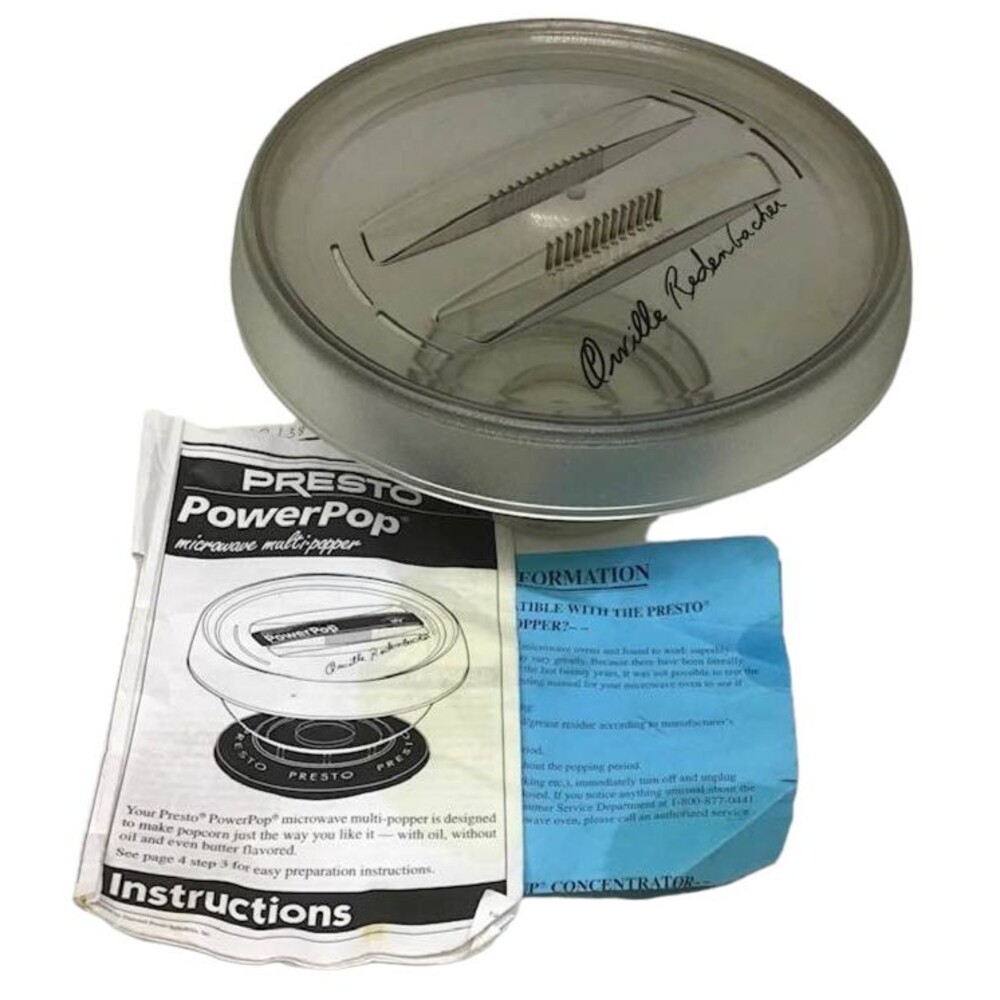 Replacement Presto PowerPop Microwave Popper Popcorn Redenbacher Bowl Lid ONLY